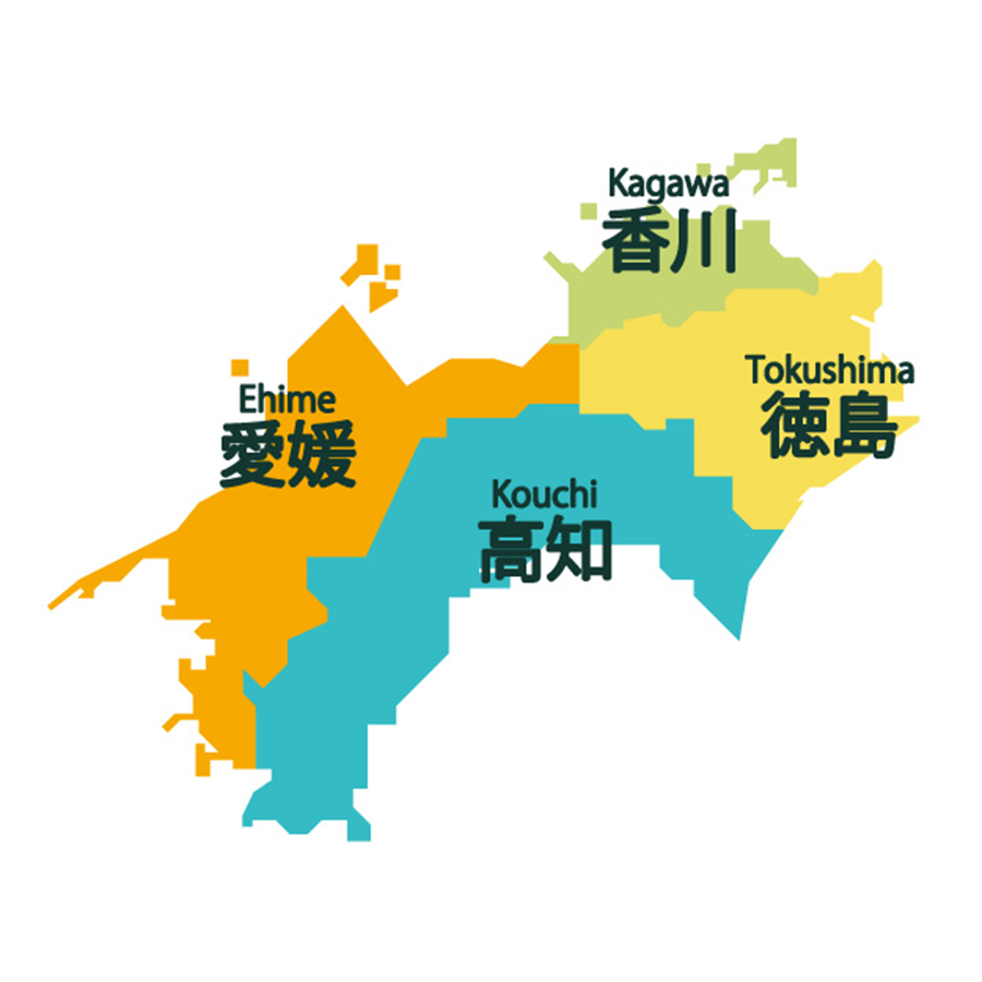 四国の地図