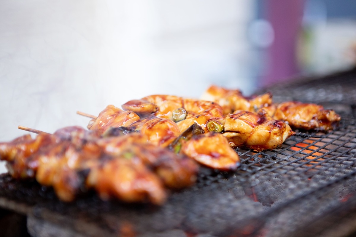 焼き鳥の試食も