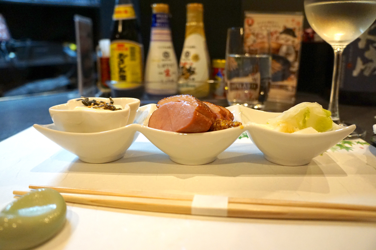 3種のお通し（合鴨のロース）