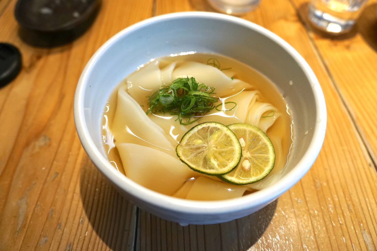 〆のありがたきしめん（すだちきしめん）