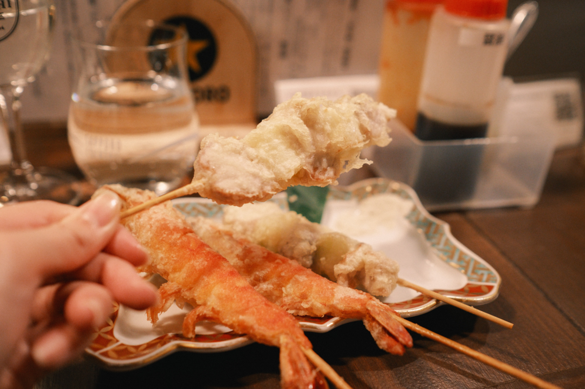 魚串のほんとのねぎま串と大海老串