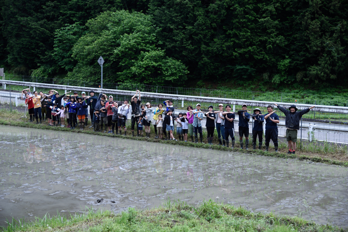 田植え体験 集合写真