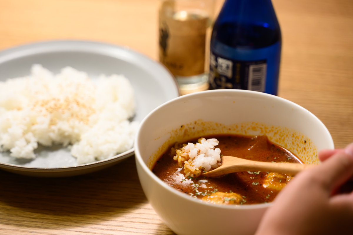 チキンスープカレーと白米
