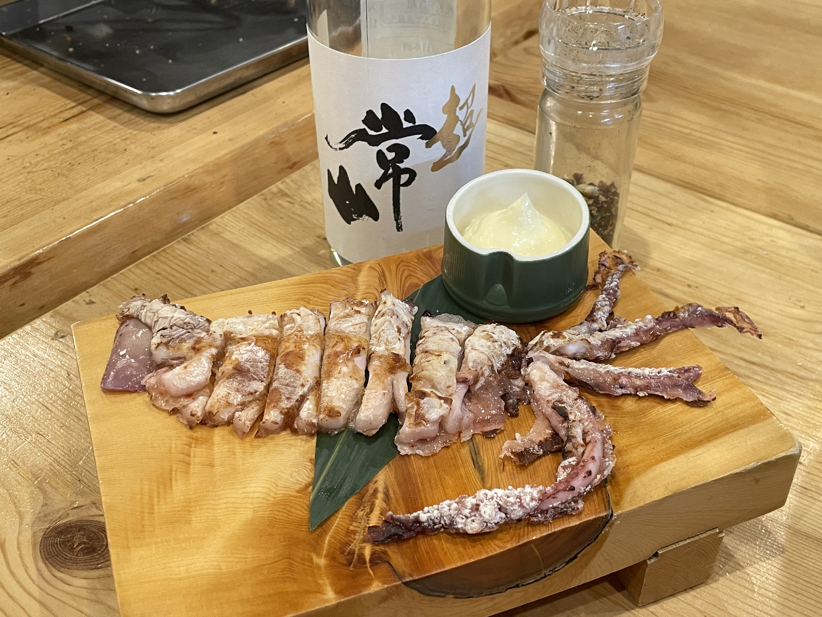 日本酒とイカ焼き